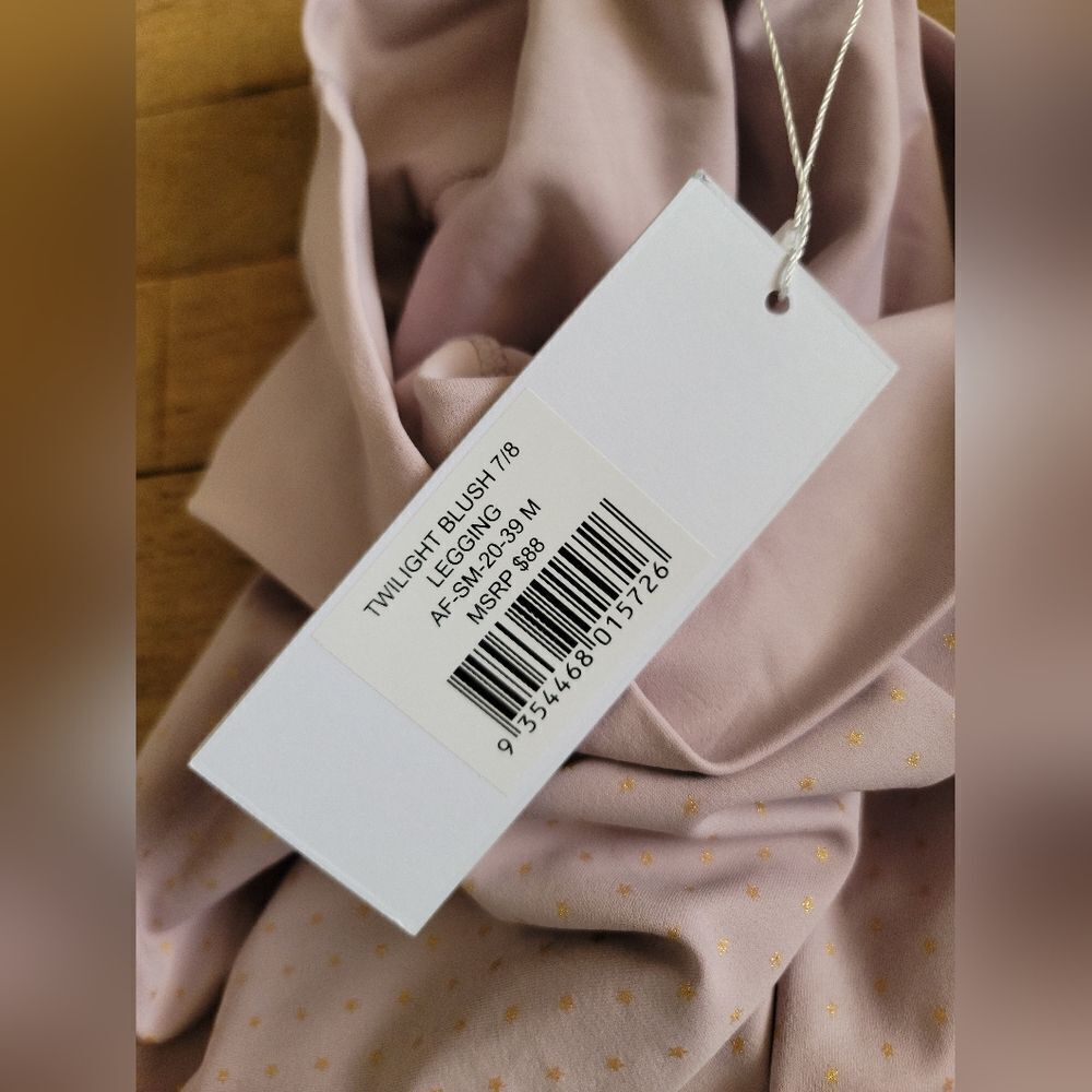 ALLFENIX 7/8 Leggings , Twilight Blush (blush with tiny gold stars/dots), Size M - Picture 7 of 10